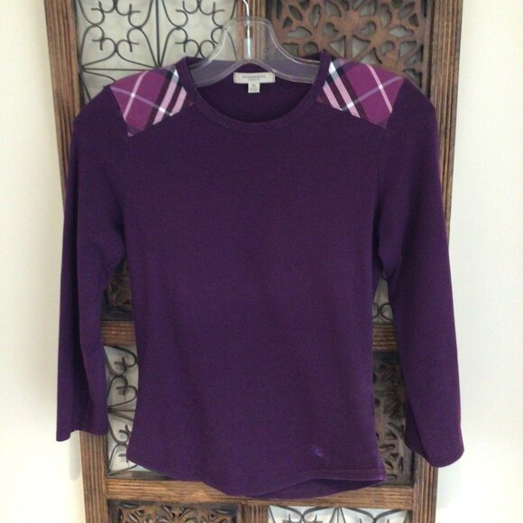 Authentic Burberry London 100% Cotton Purple top - Size XS / XXS - Picture 15 of 15